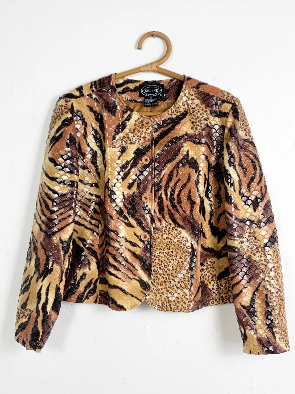 SeleneSport Mixed Animal Print Vegan Leather Jacket