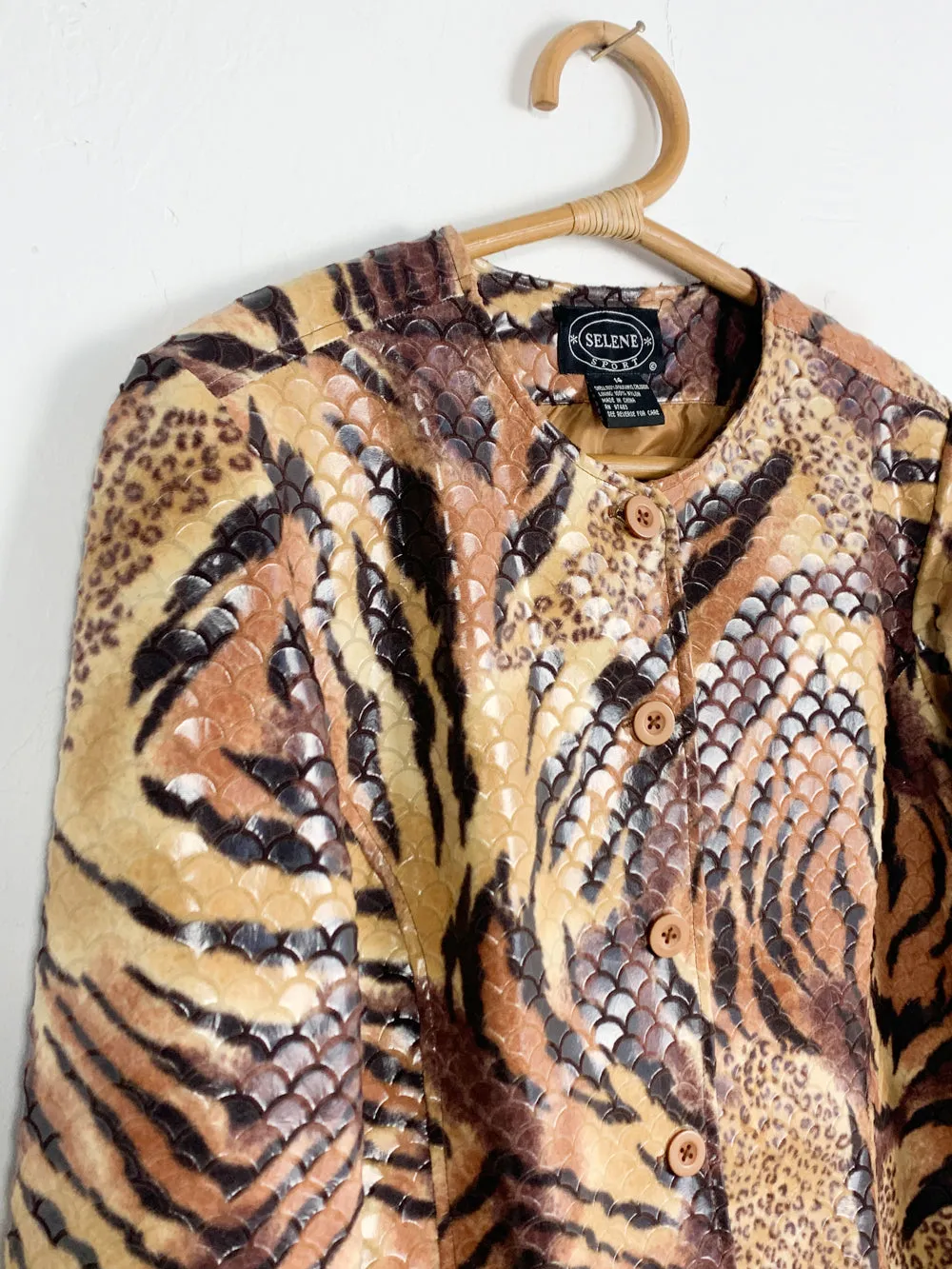 SeleneSport Mixed Animal Print Vegan Leather Jacket