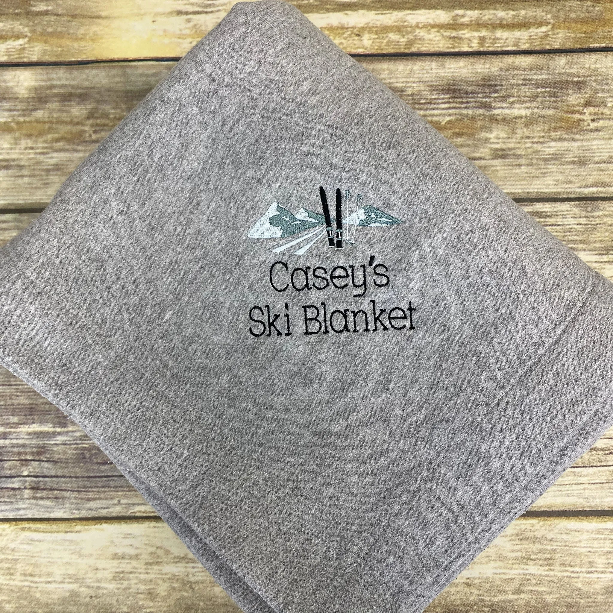 Ski Personalized Fleece Blanket