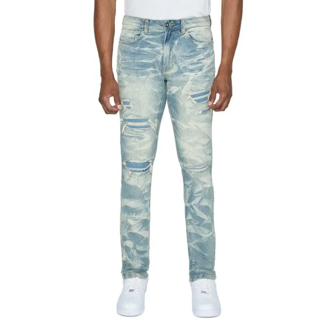 Smoke Rise Lightning Effect Jeans (Clyde Blue) JP23509