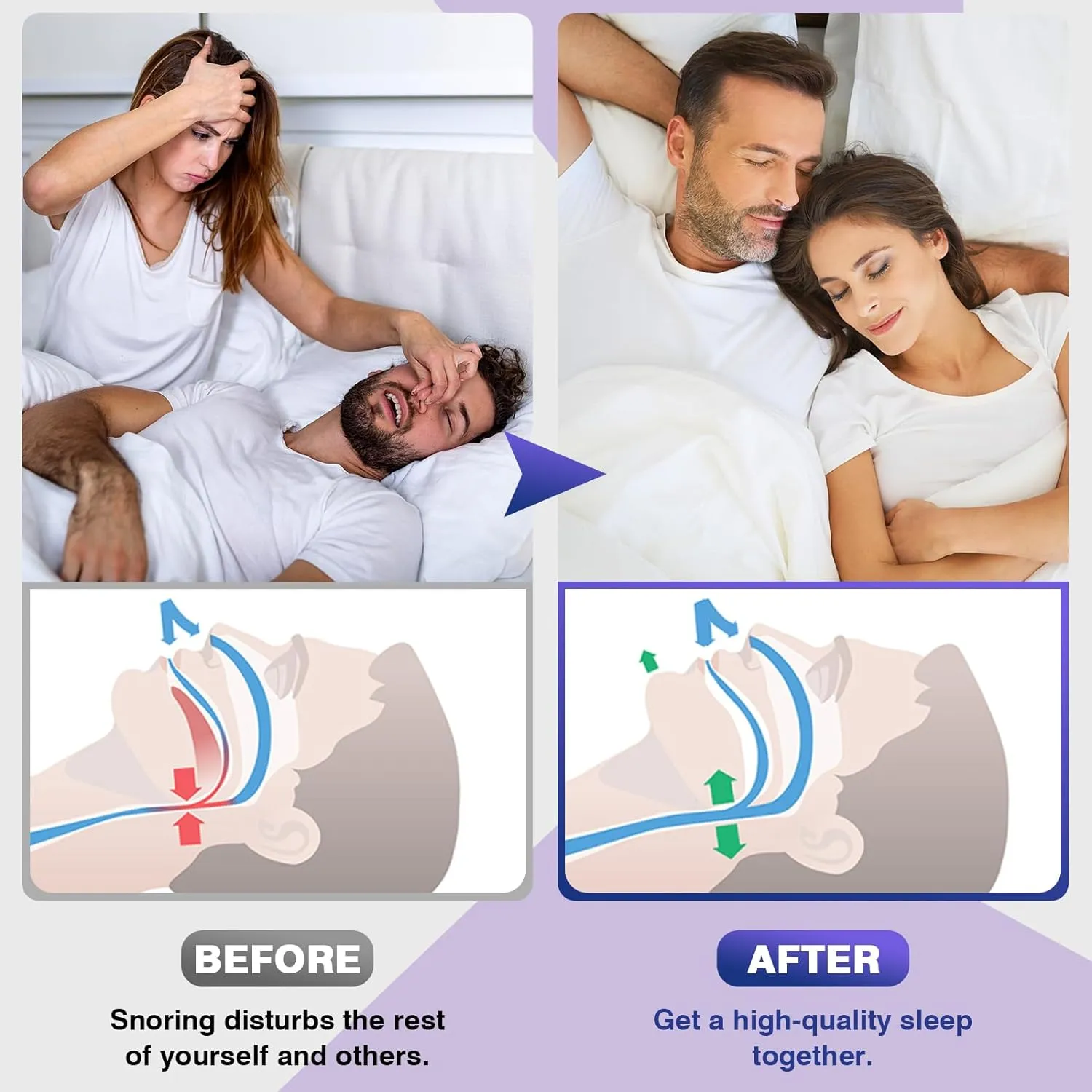 Snore Stopper Set - Adjustable Magnetic Nose Clip for Quiet & Comfortable Sleep