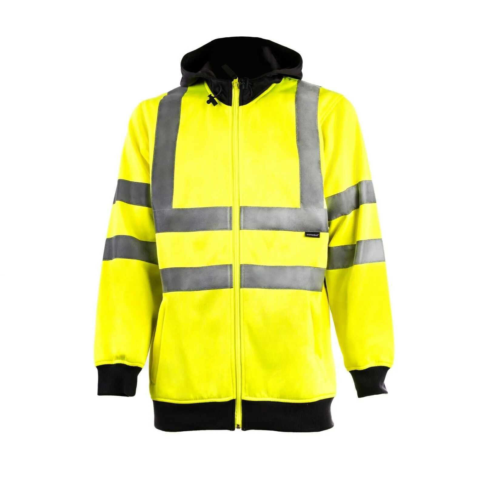 STEP AHEAD Hi Viz Vis Visibility Jacket Zipped Hoodie Premium Hoodie