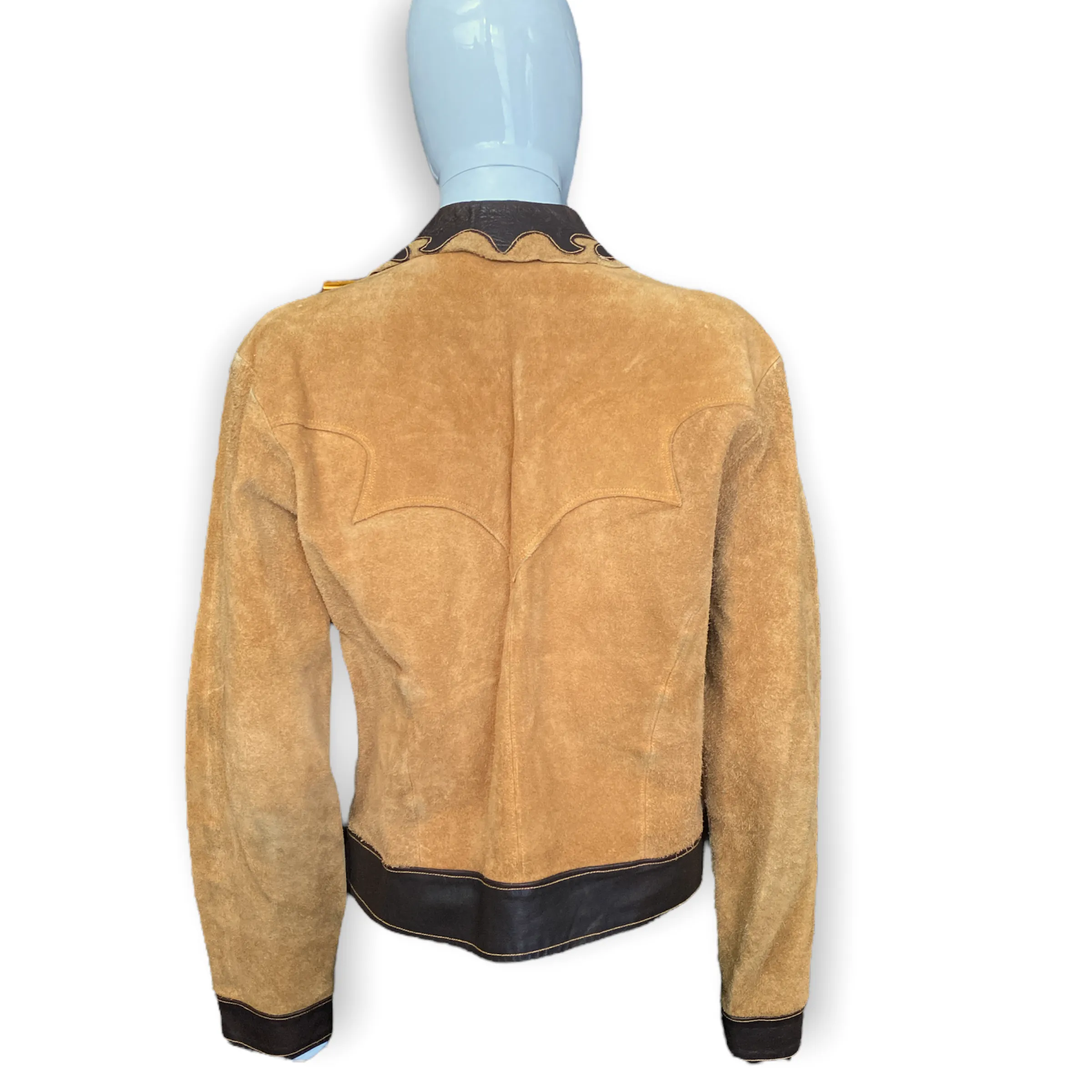 Suede Western Jacket Leather Trim