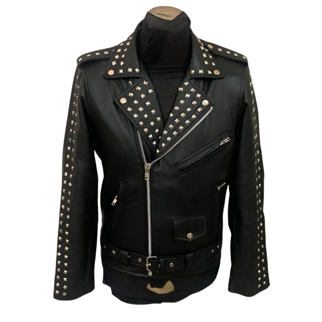 Trevor's studded black biker leather jacket