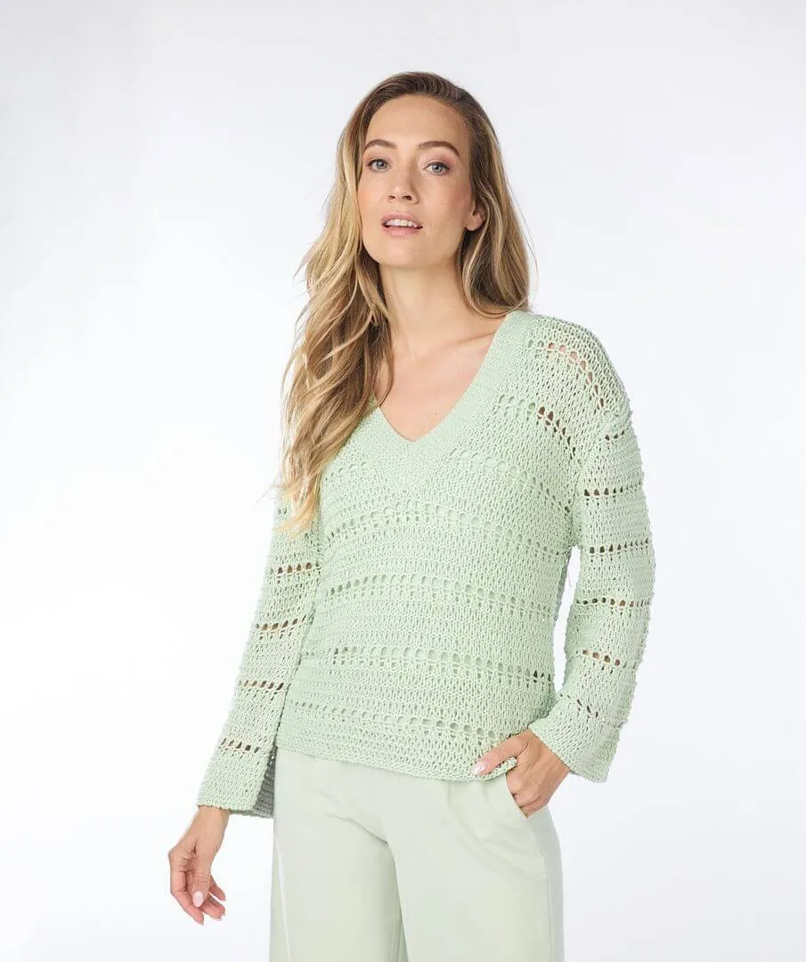 V-neck Pistachio Sweater