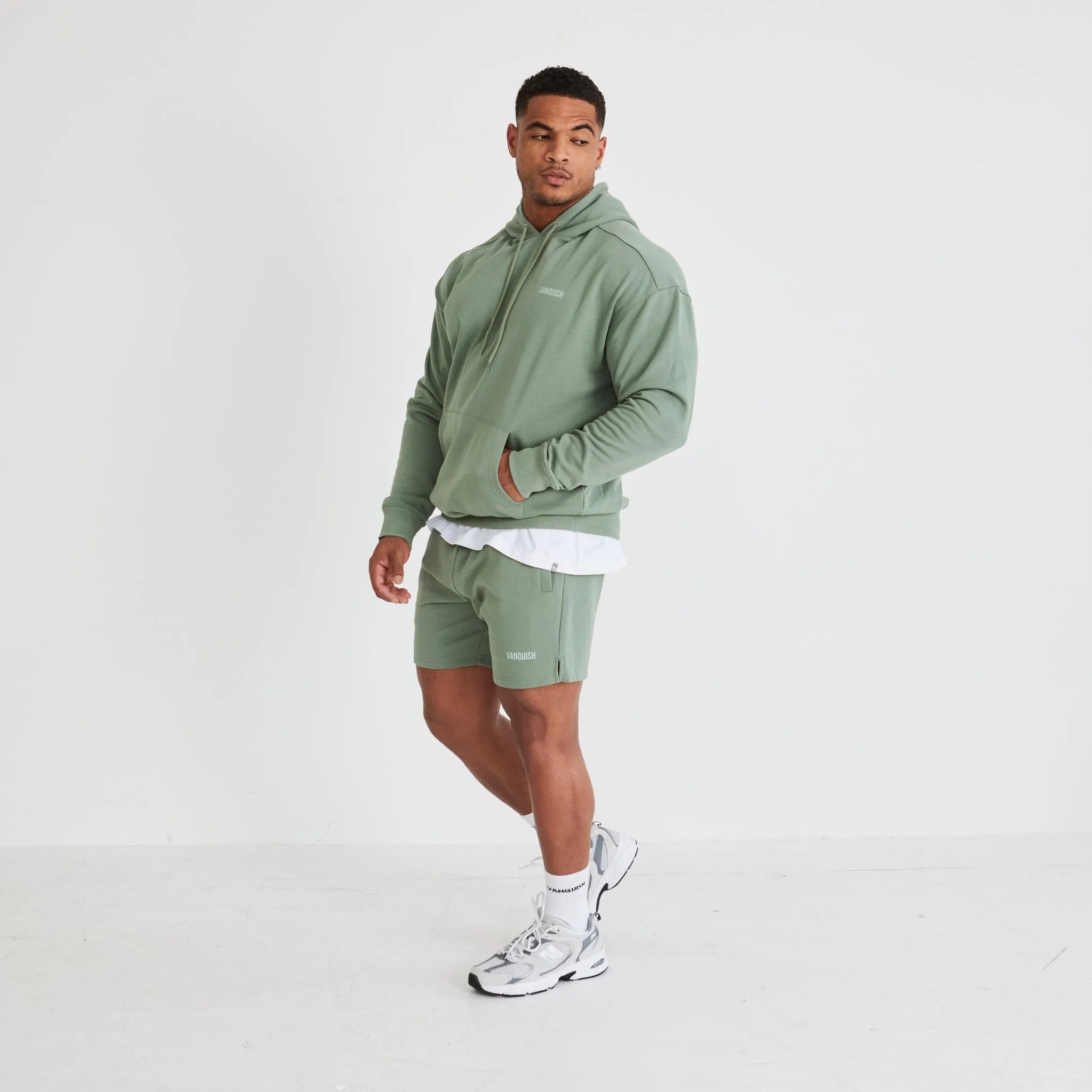 Vanquish Essential Green Oversized Pullover Hoodie