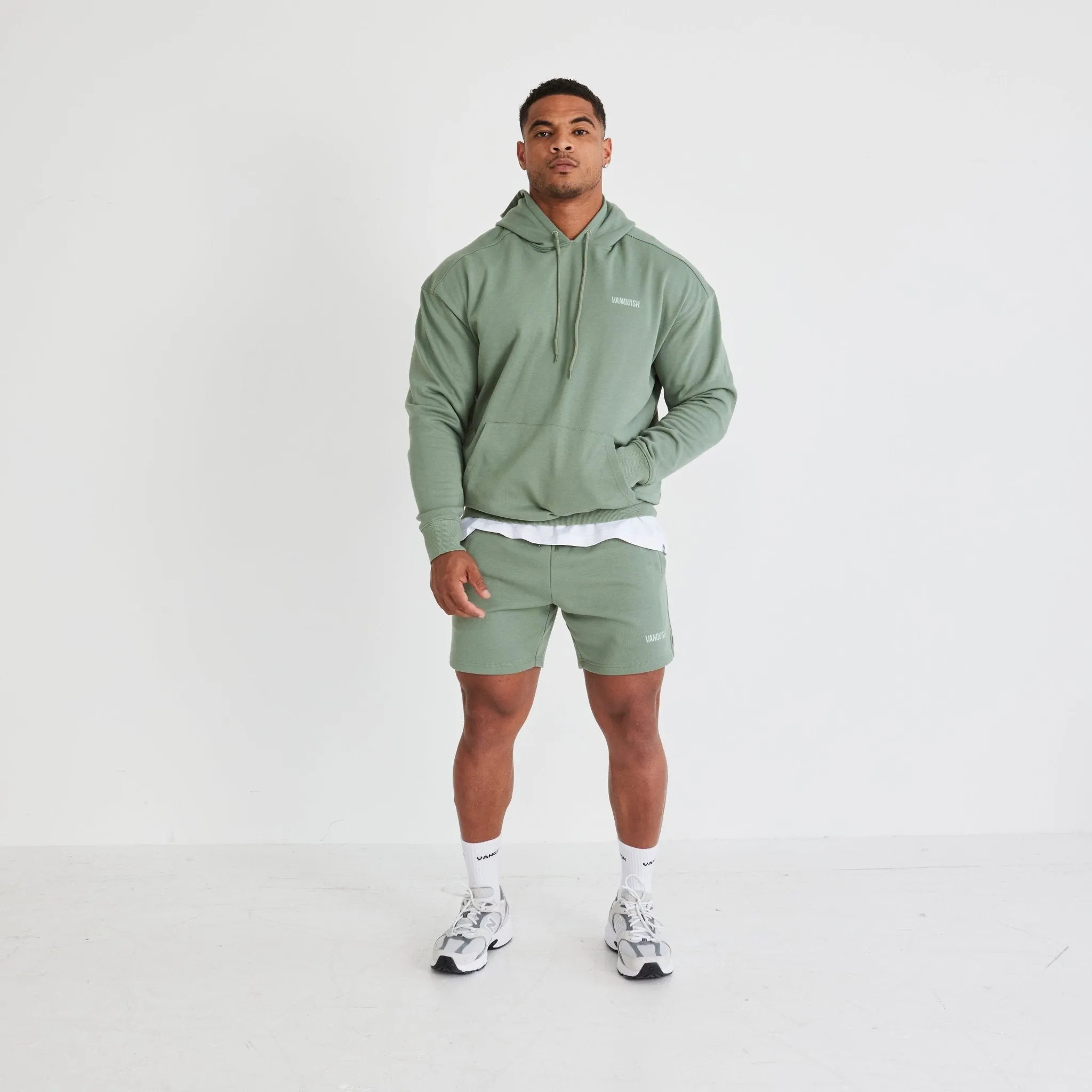 Vanquish Essential Green Oversized Pullover Hoodie