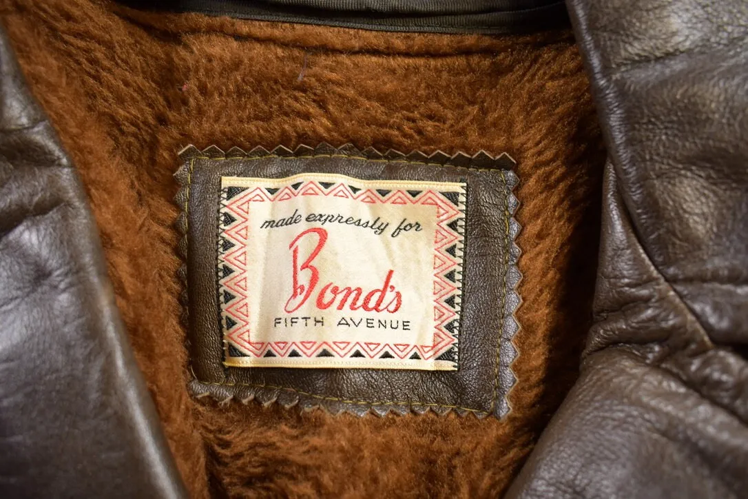 Vintage 1970s Bonds 5th Avenue Leather Jacket / Fall Outerwear / Leather Coat / Winter Outerwear / Streetwear Fashion / Fur Lined