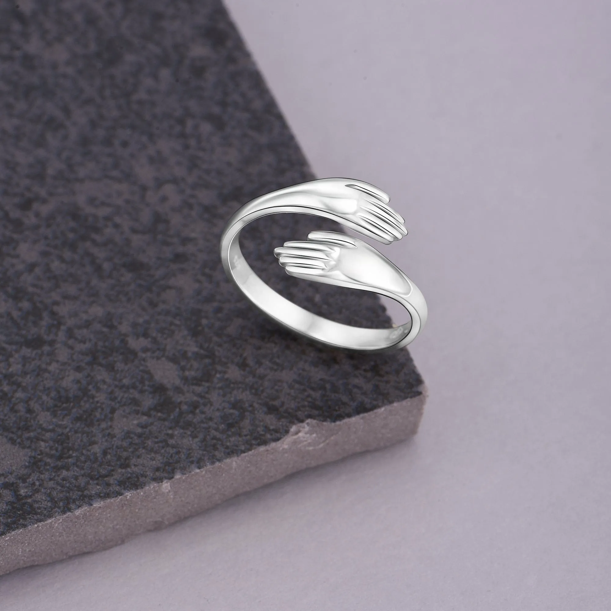 Warm Hug Ring Sterling Silver Adjustable Ring