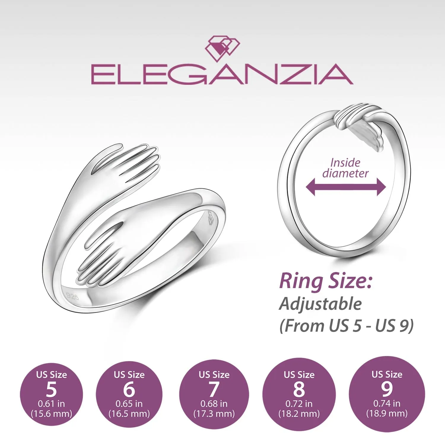 Warm Hug Ring Sterling Silver Adjustable Ring