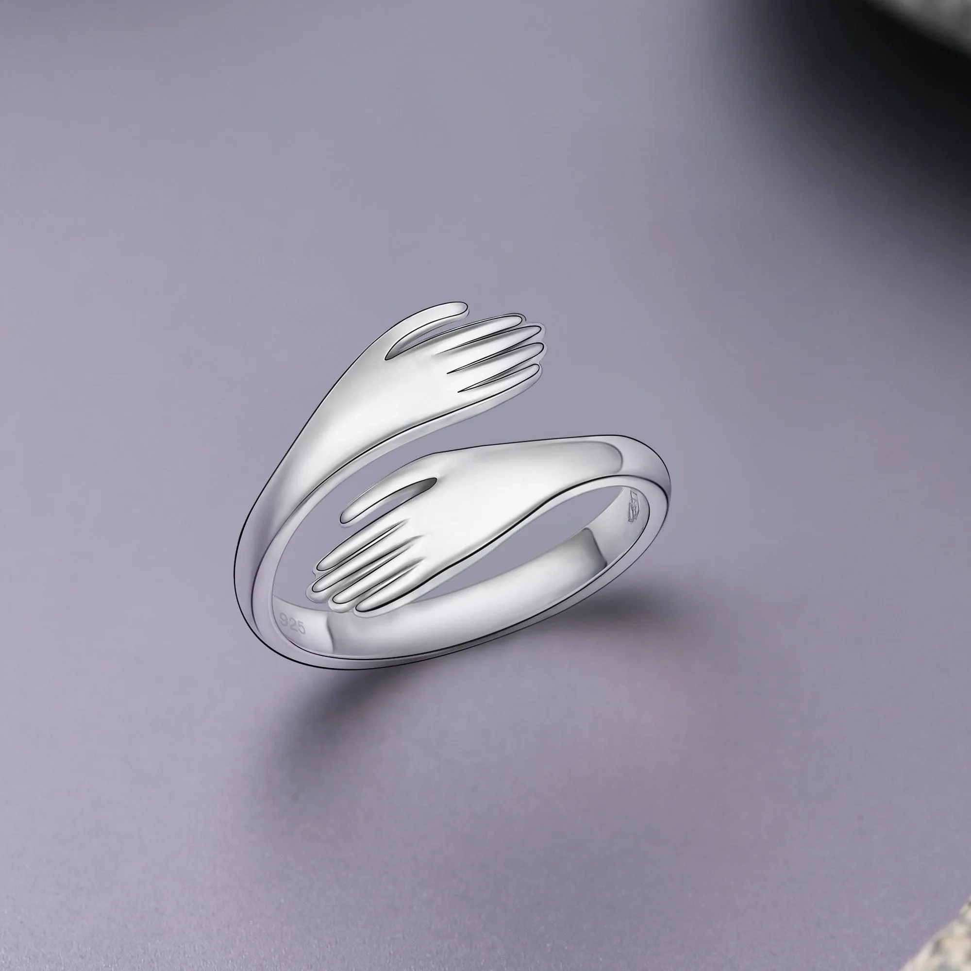 Warm Hug Ring Sterling Silver Adjustable Ring