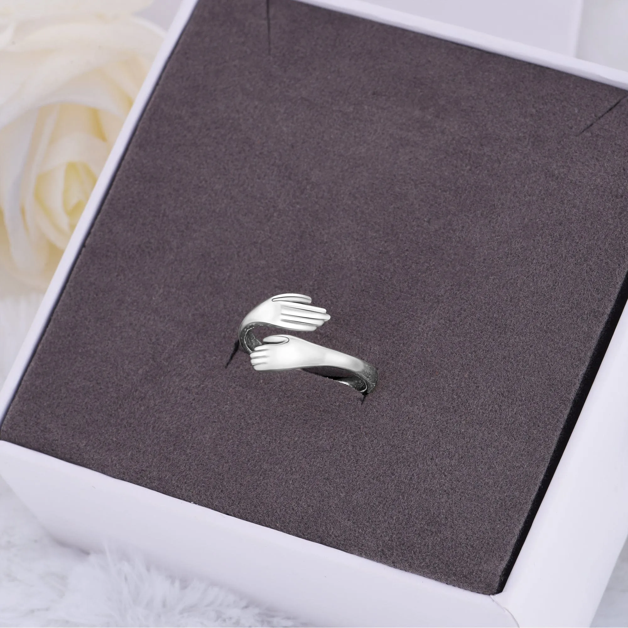 Warm Hug Ring Sterling Silver Adjustable Ring