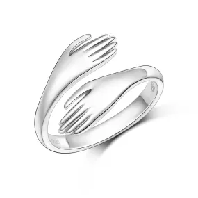 Warm Hug Ring Sterling Silver Adjustable Ring