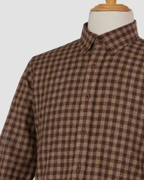 Warm Malt Flannel Checked Shirt