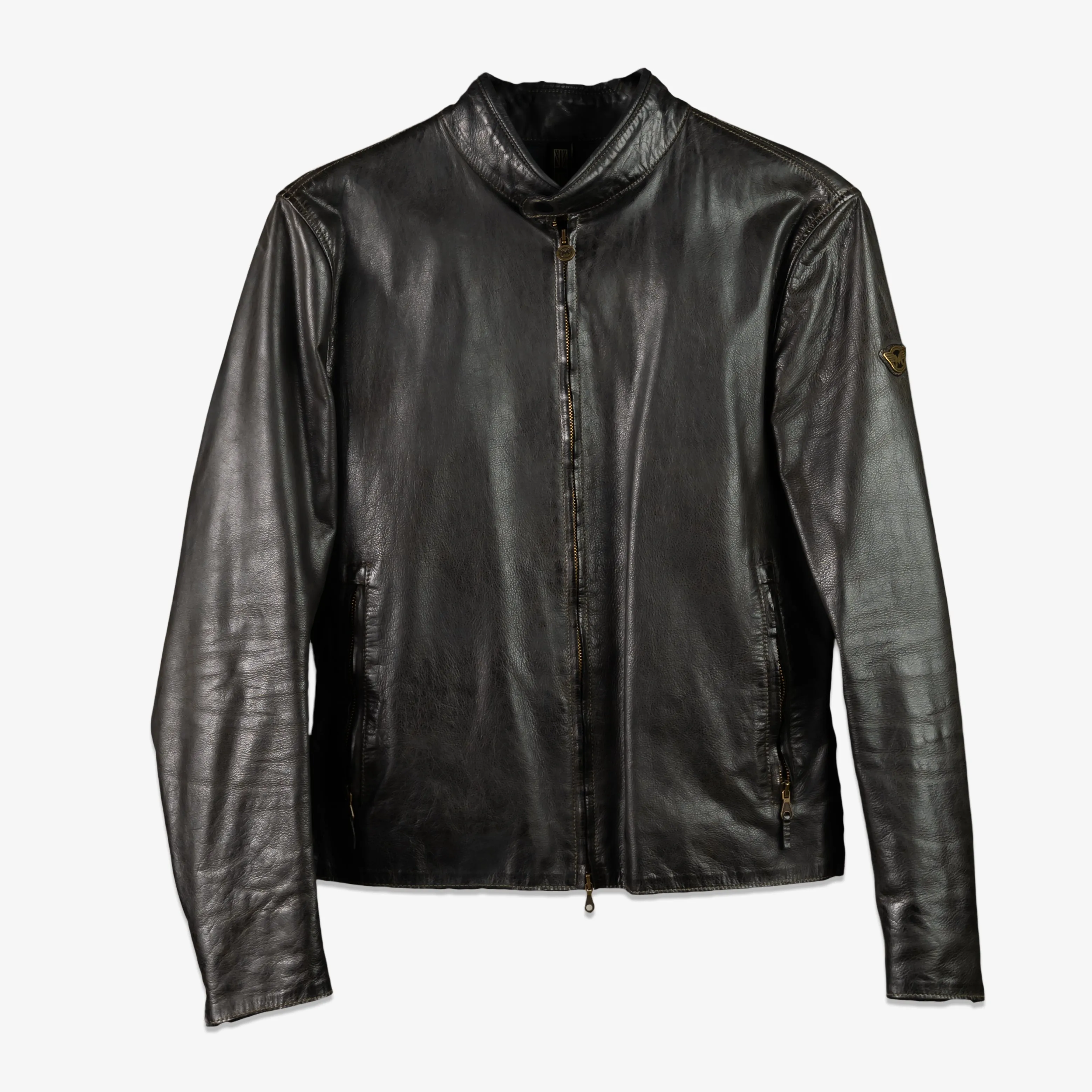 WINGED PATCH MOTO LEATHER JACKET