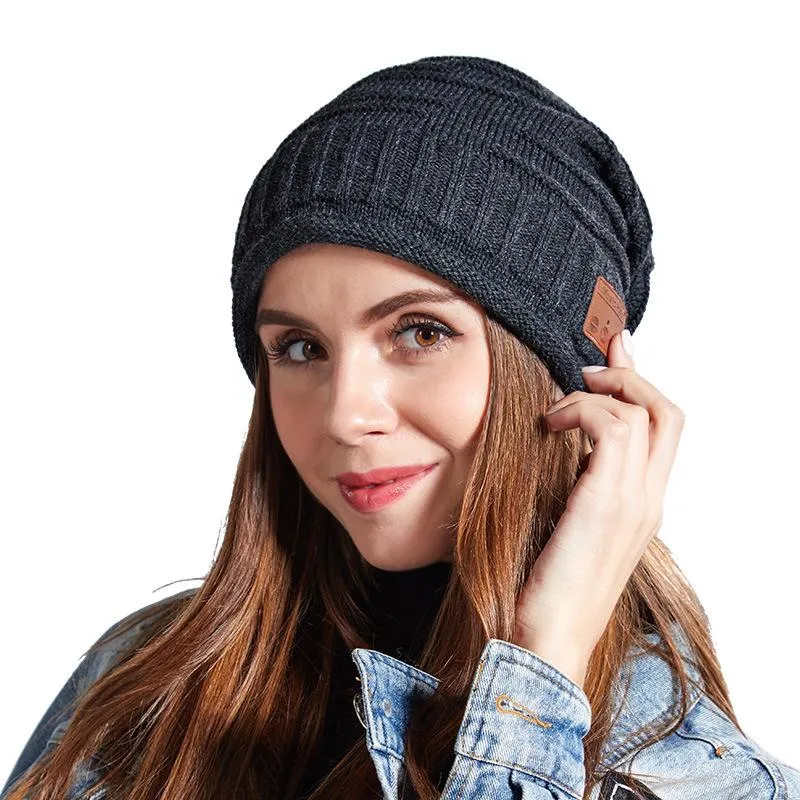 Wireless Bluetooth Beanie Winter Warm Hat Sport Music Headphones