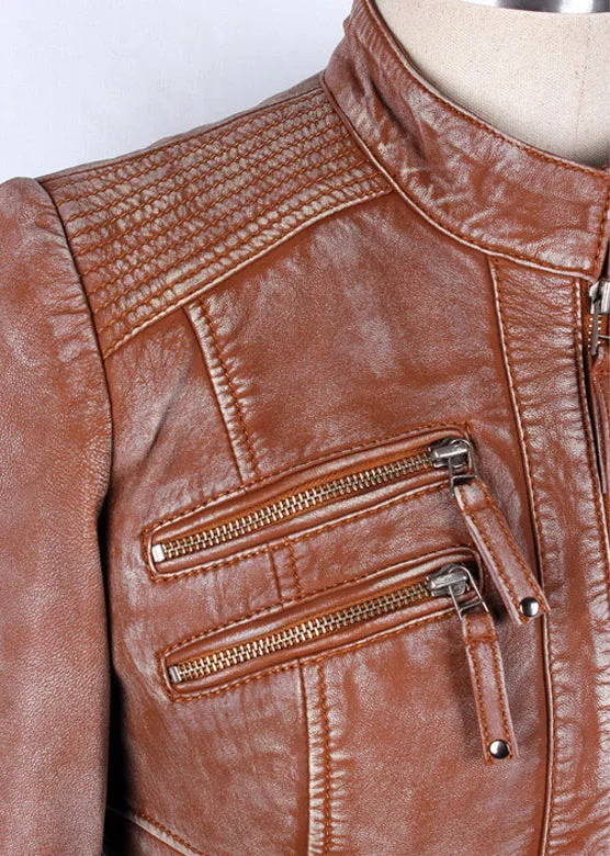 Womens Sandstone Leather Jacket