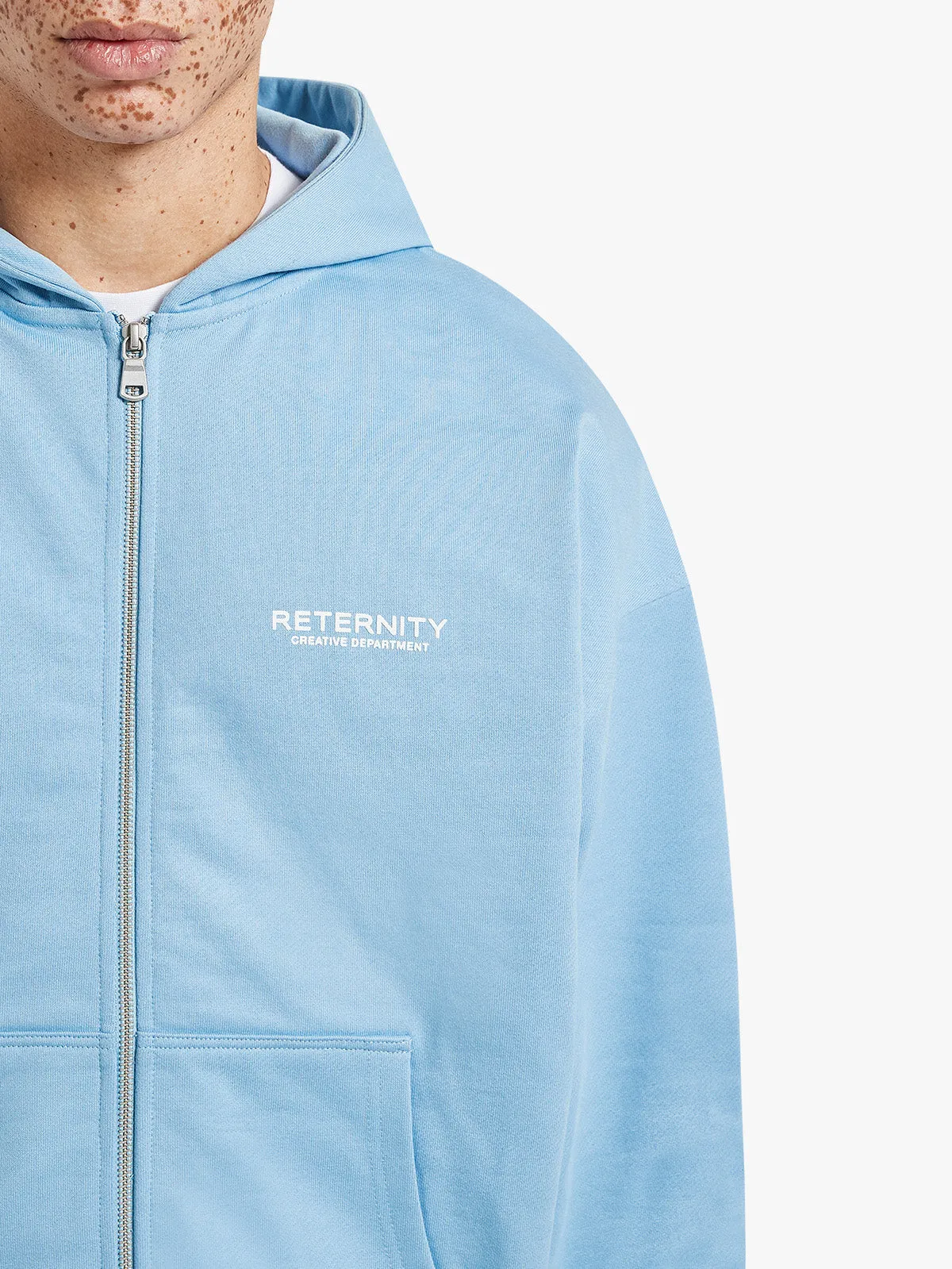 ZIP HOODIE CREATIVE DEPT - LIGHT BLUE